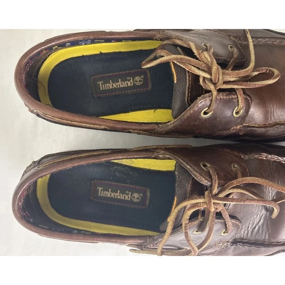 Timberland Leather Boat Shoes Mens 10.5 M Brown Preppy Classic